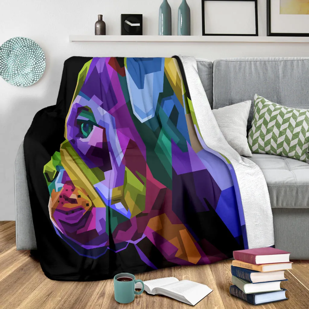 Premium Blanket english bulldog pop art style