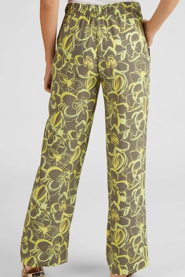 Rabe & LecomteKHAKI FLORAL PRINT TROUSERS