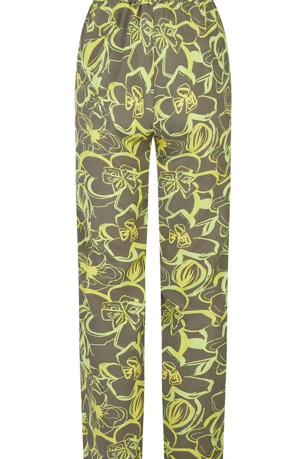 Rabe & LecomteKHAKI FLORAL PRINT TROUSERS