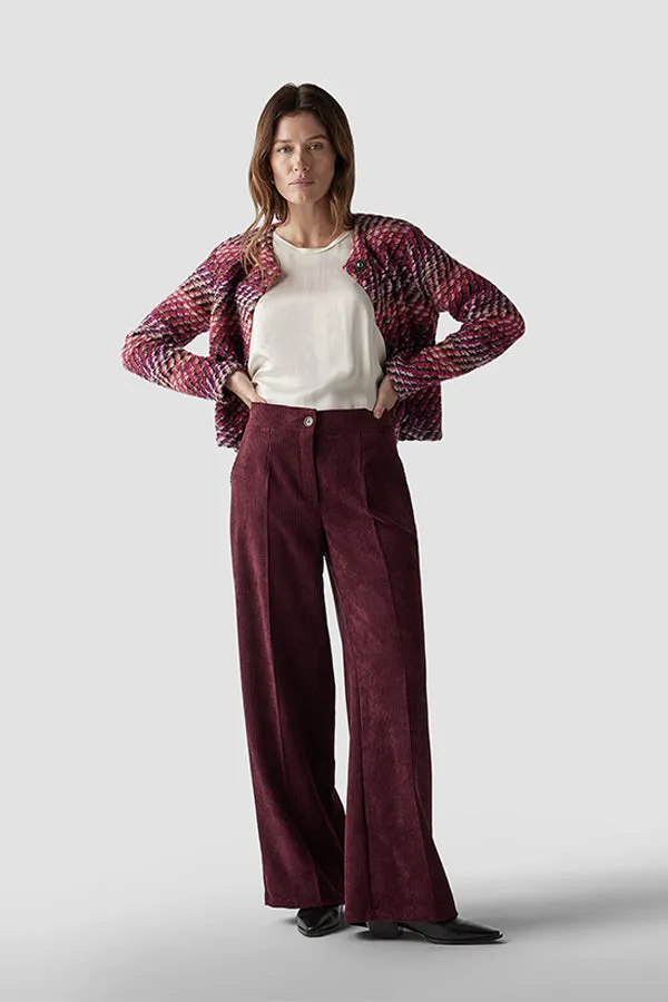 Rabe & LecomteRED WIDE LEG CURDOROY TROUSERS