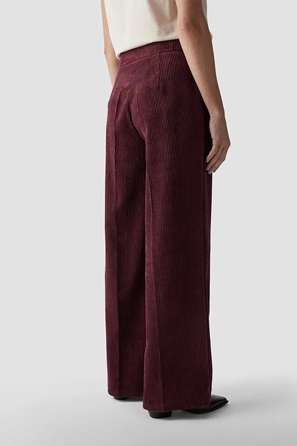 Rabe & LecomteRED WIDE LEG CURDOROY TROUSERS