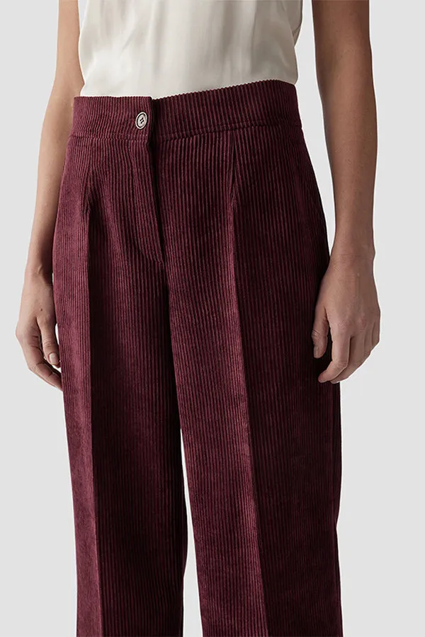 Rabe & LecomteRED WIDE LEG CURDOROY TROUSERS