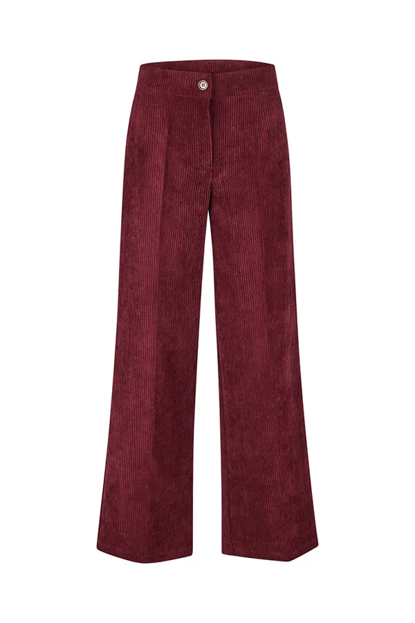 Rabe & LecomteRED WIDE LEG CURDOROY TROUSERS