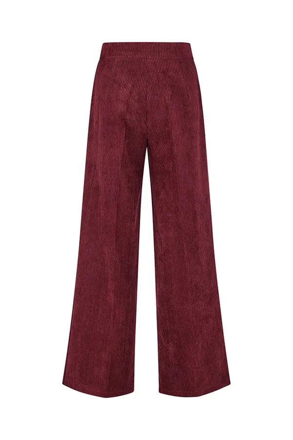 Rabe & LecomteRED WIDE LEG CURDOROY TROUSERS