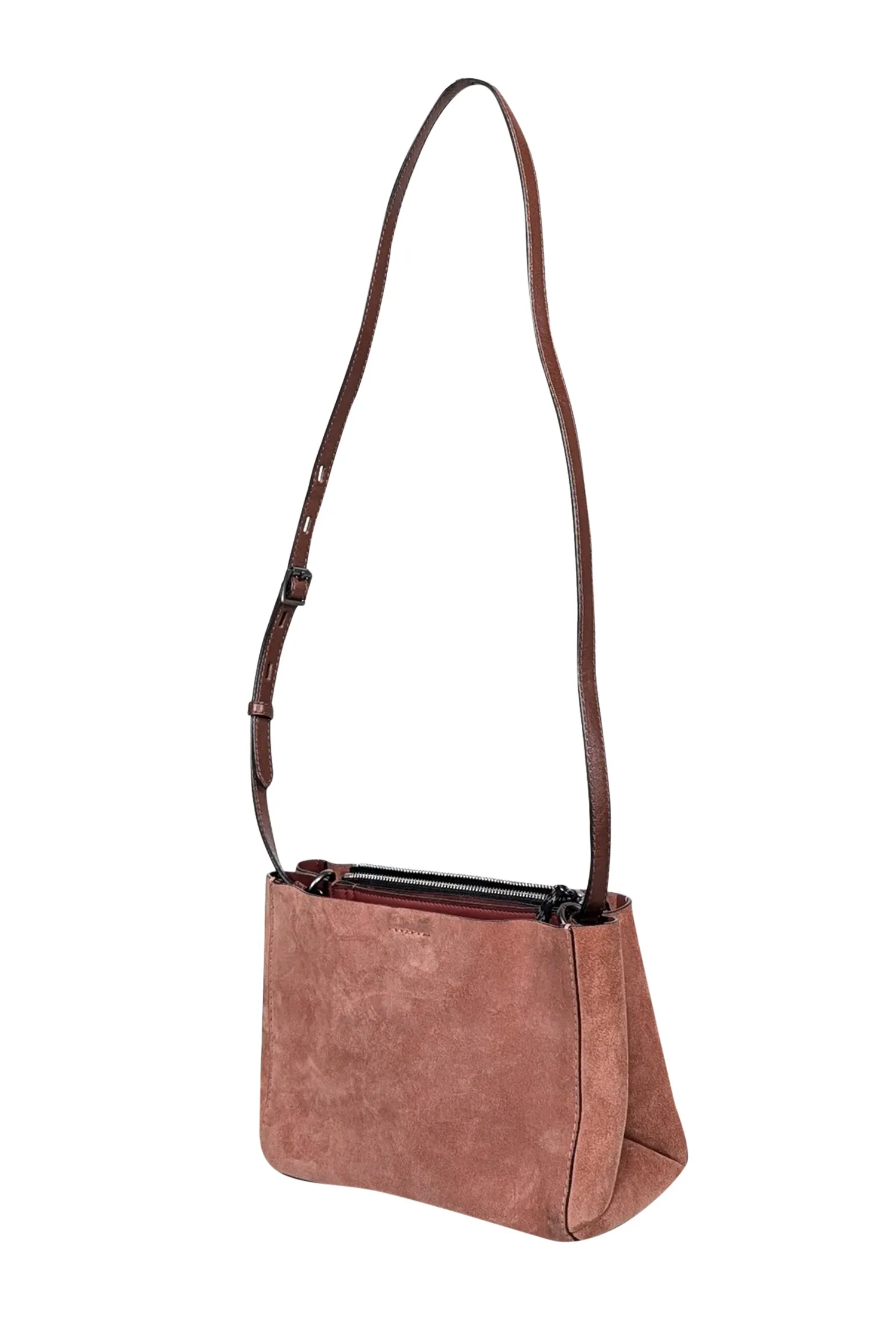 Rag & Bone - Mauve Suede w/ Red & Brown Leather Crossbody