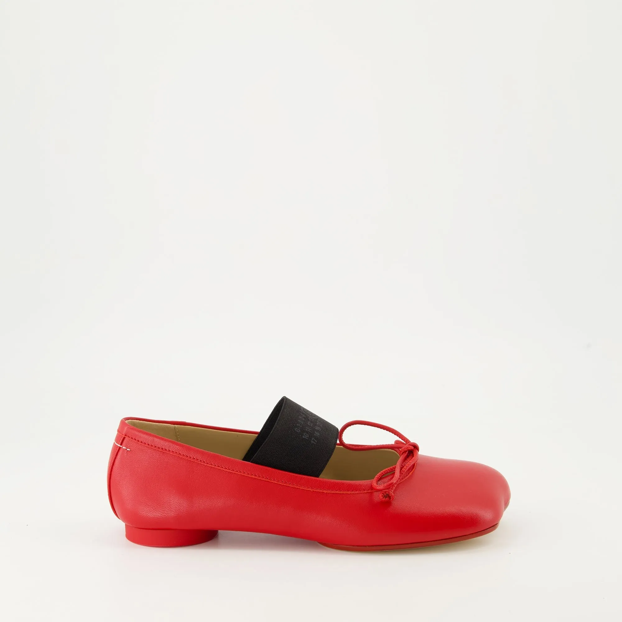 Red Leather Anatomic Ballet Flats