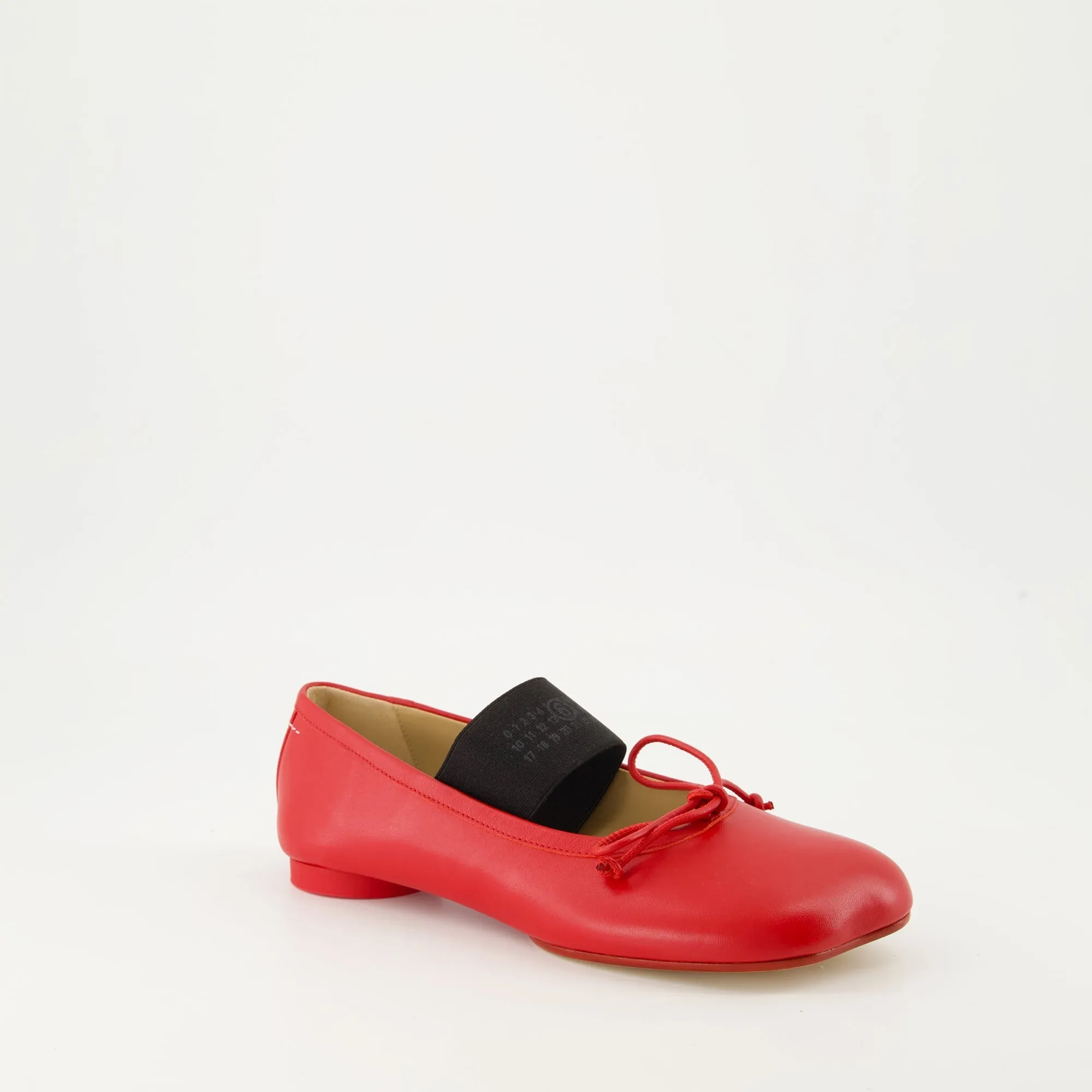 Red Leather Anatomic Ballet Flats