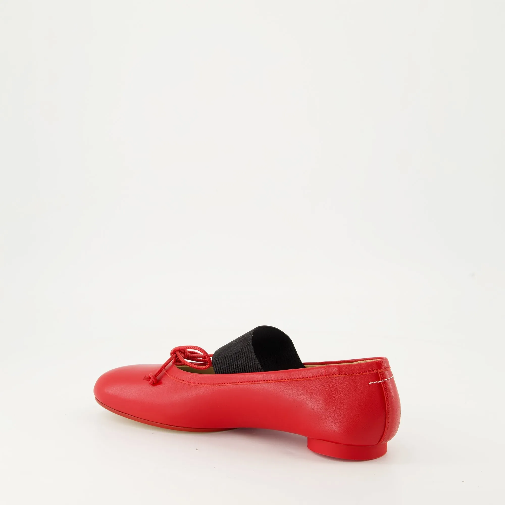 Red Leather Anatomic Ballet Flats