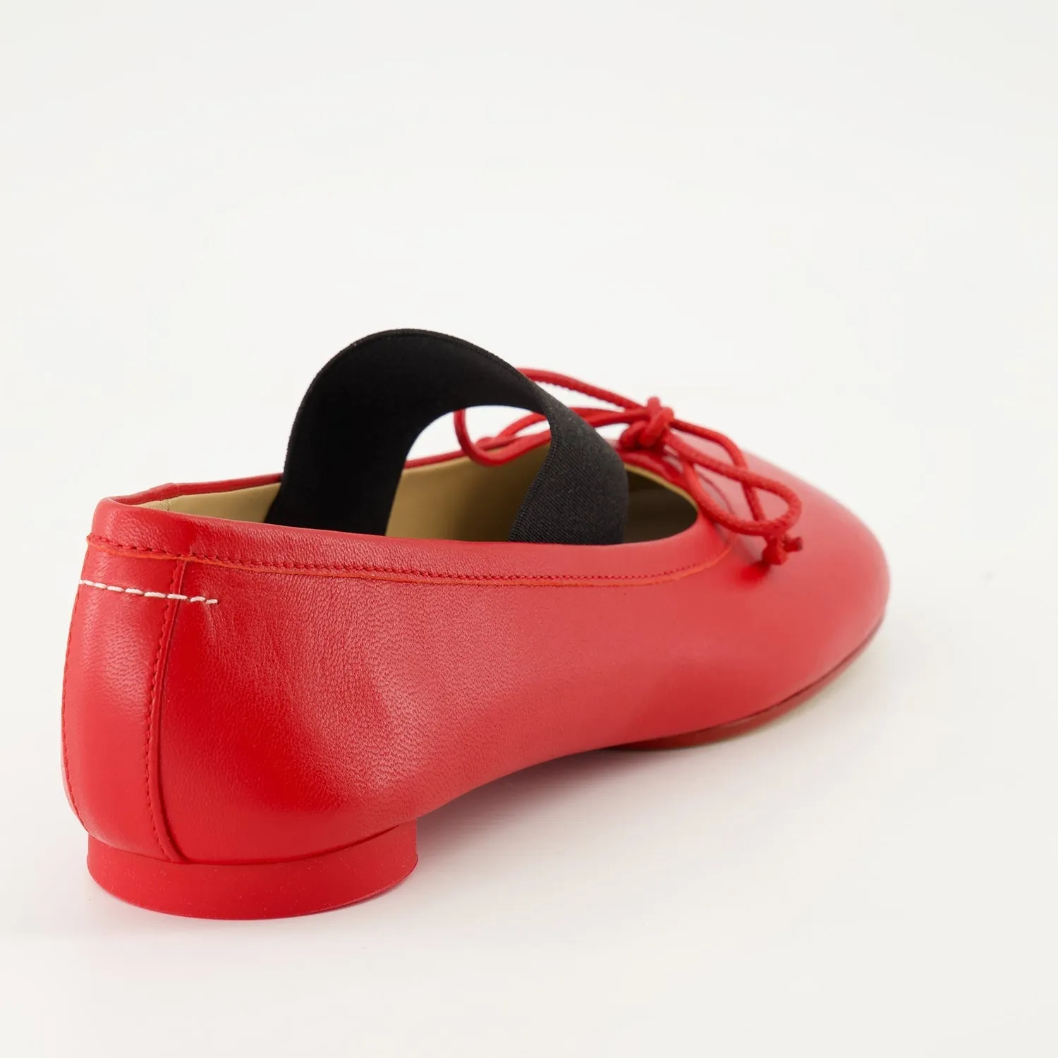 Red Leather Anatomic Ballet Flats