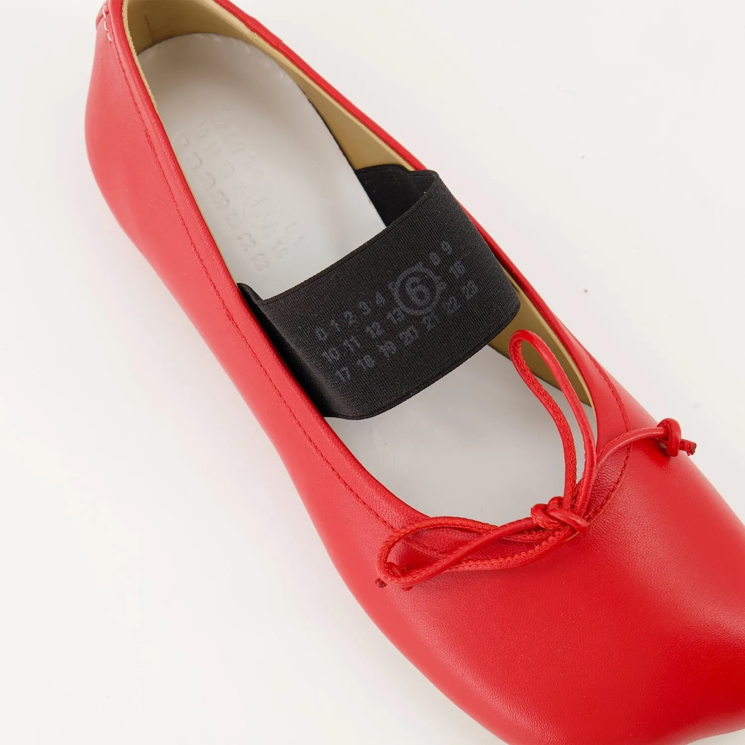 Red Leather Anatomic Ballet Flats