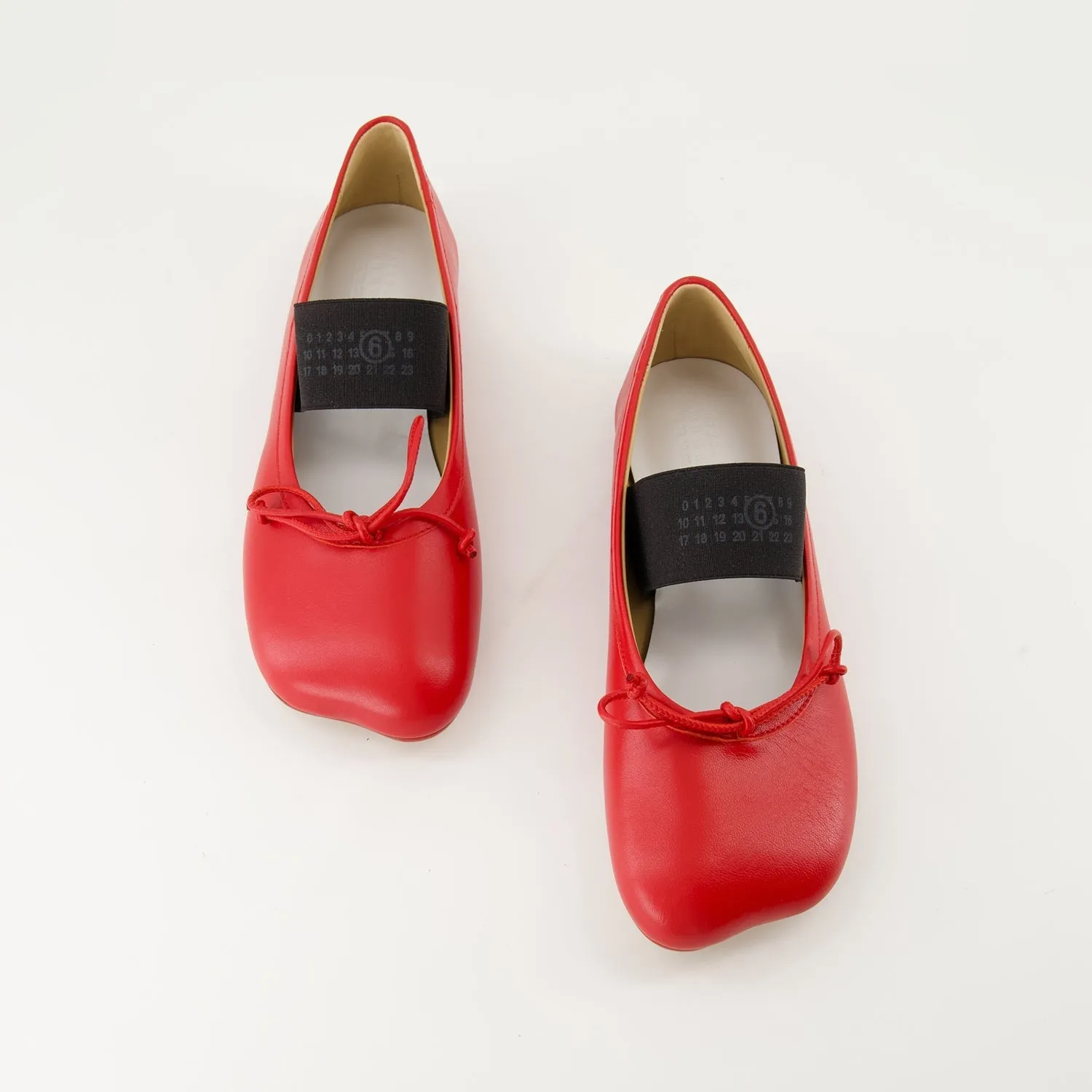 Red Leather Anatomic Ballet Flats