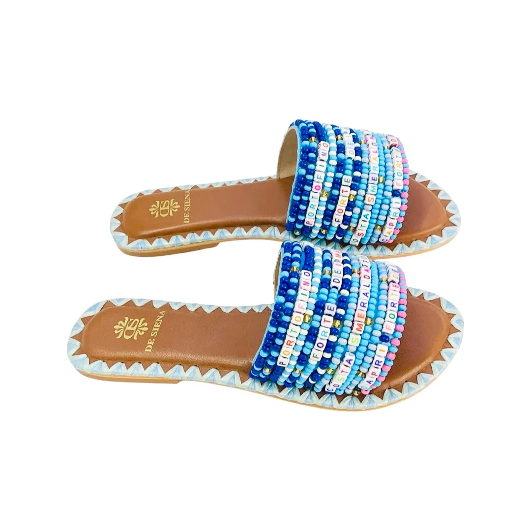 RESORT BEAD FLATS BLUE MULTICOLOR