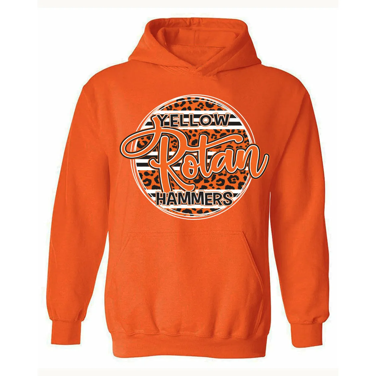 Rotan Yellowhammers - Animal Print Stripe Circle Hoodie