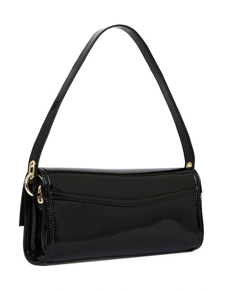 Roxy Patent Shoulder Bag in Black