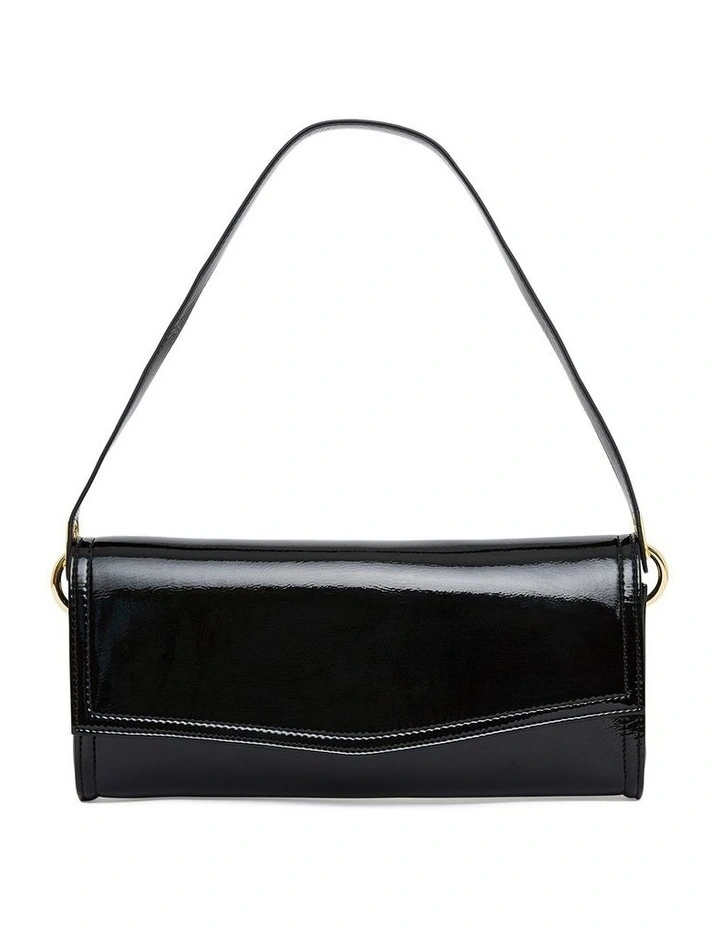 Roxy Patent Shoulder Bag in Black