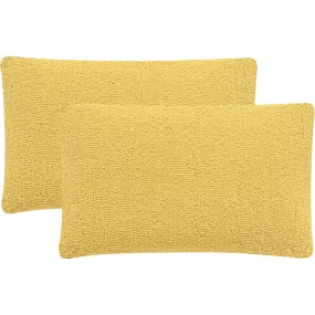 Safavieh Set of 2 Soleil Solid Indoor/Outdoor Pillow, Yellow