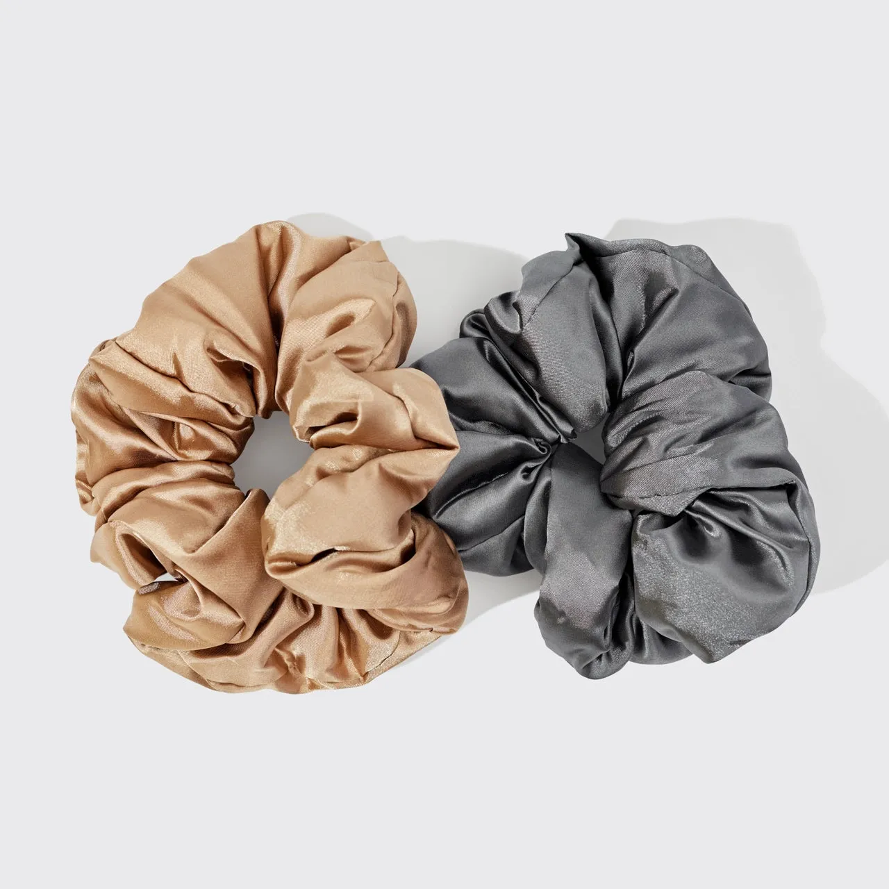 Satin Sleep Pillow Scrunchies - Gold/Charcoal-