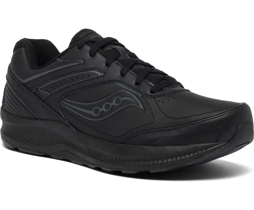 Saucony Mens Echelon Leather Walking Shoe- Black