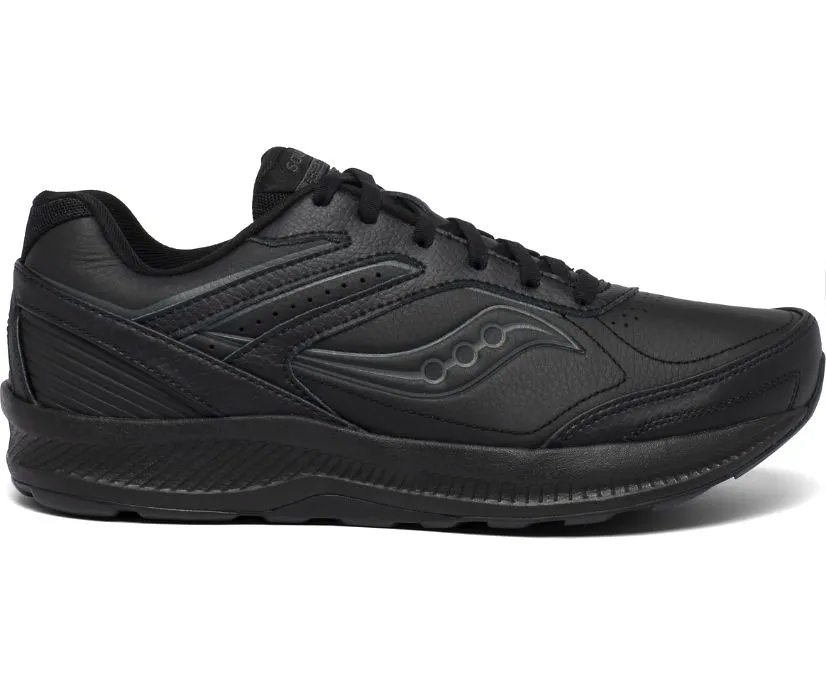 Saucony Mens Echelon Leather Walking Shoe- Black