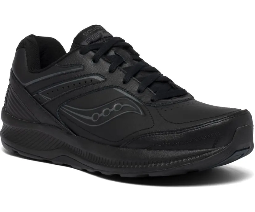 Saucony Womens Echelon Leather Walking Shoe- Black