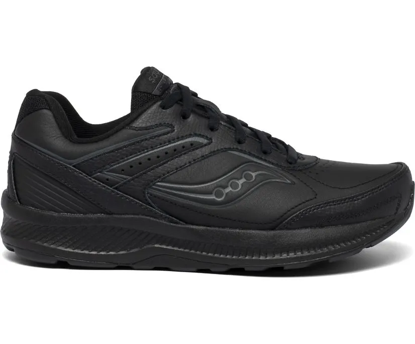 Saucony Womens Echelon Leather Walking Shoe- Black