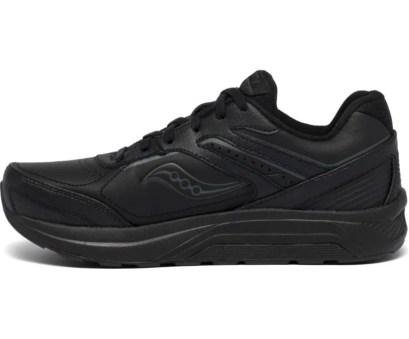 Saucony Womens Echelon Leather Walking Shoe- Black