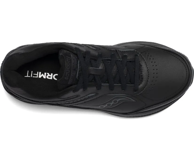 Saucony Womens Echelon Leather Walking Shoe- Black