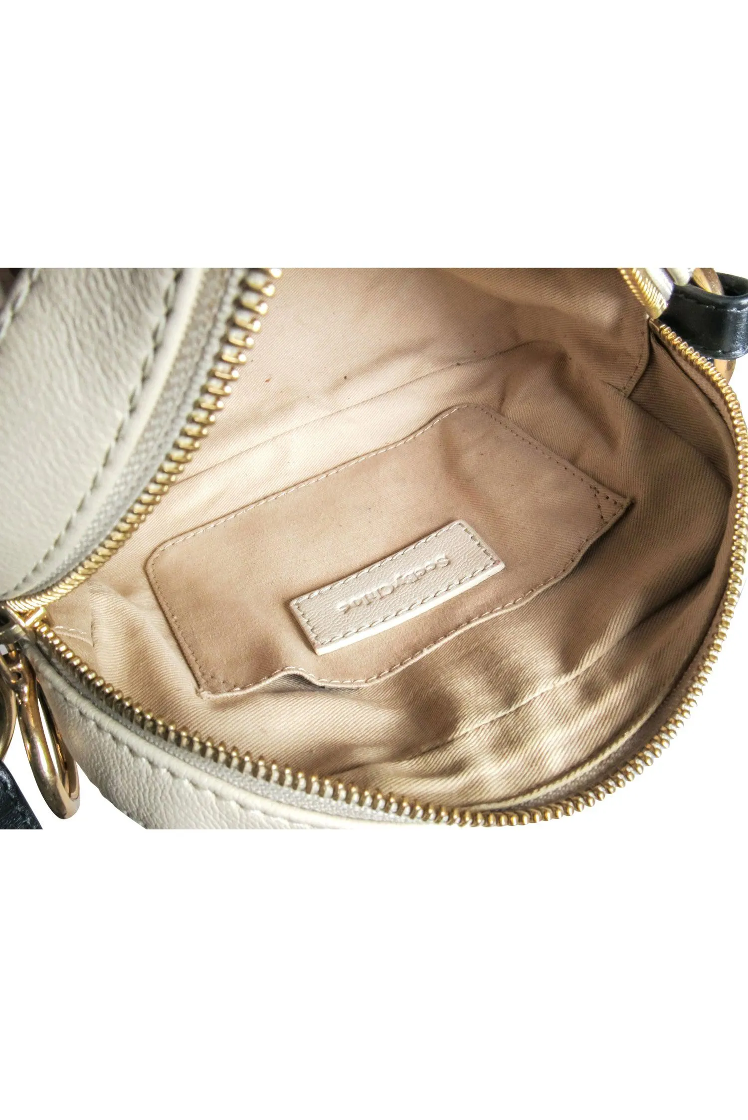 See by Chloe - Beige Leather Crossbody w/ Black Strap