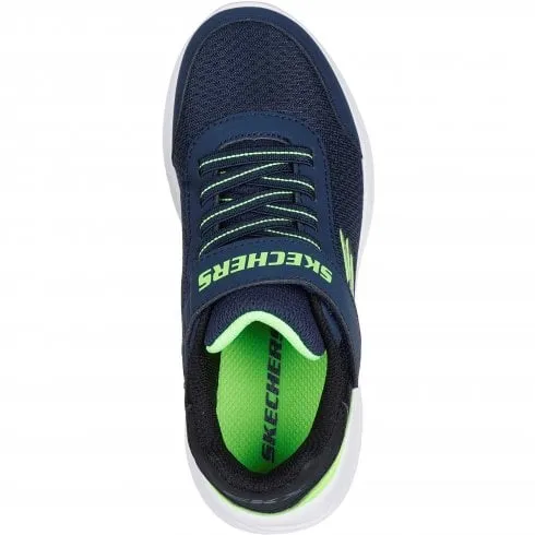 Skechers Bounder- Trekzic | Navy/Lime | Children's Elastic Lace & Riptape Trainers