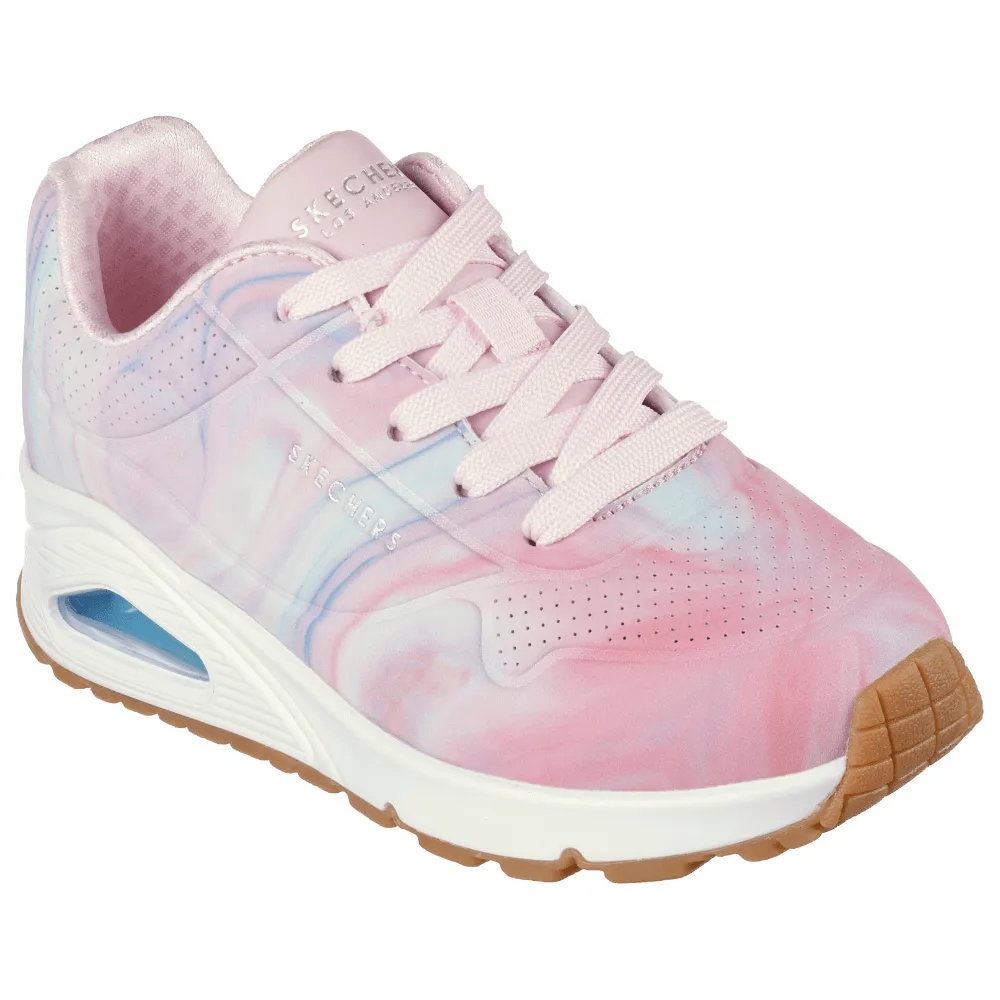 Skechers Girls Uno Gen Wedge Trainers in Pink Marble