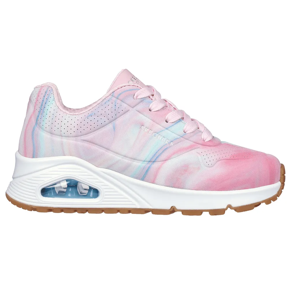 Skechers Girls Uno Gen Wedge Trainers in Pink Marble