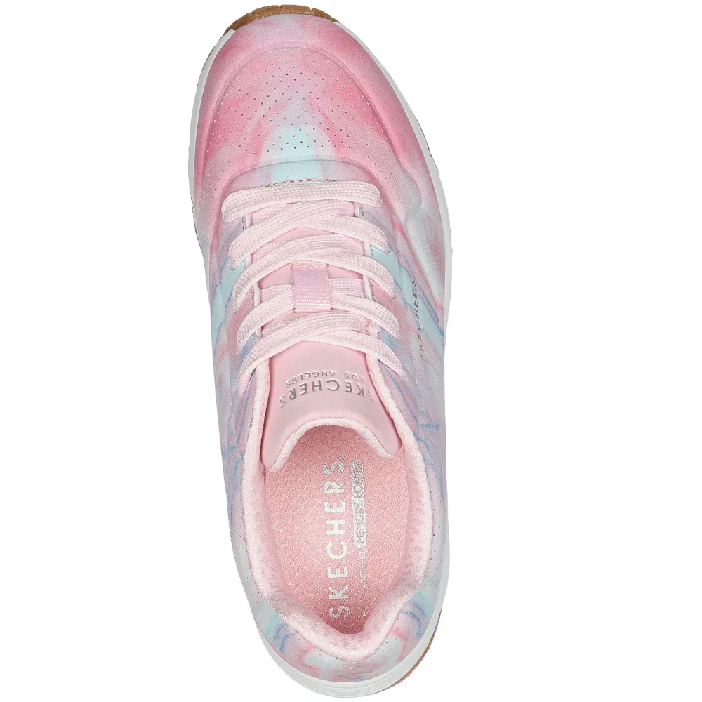 Skechers Girls Uno Gen Wedge Trainers in Pink Marble