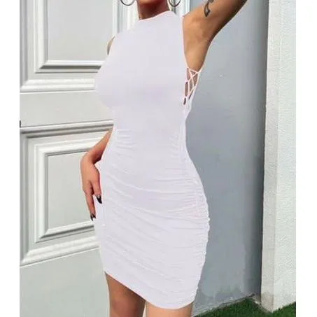 Sleeveless Turtleneck Bodycon Dress