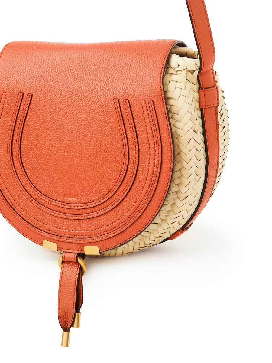 Small Marcie Crossbody Basket in Rusted Orange