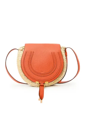 Small Marcie Crossbody Basket in Rusted Orange