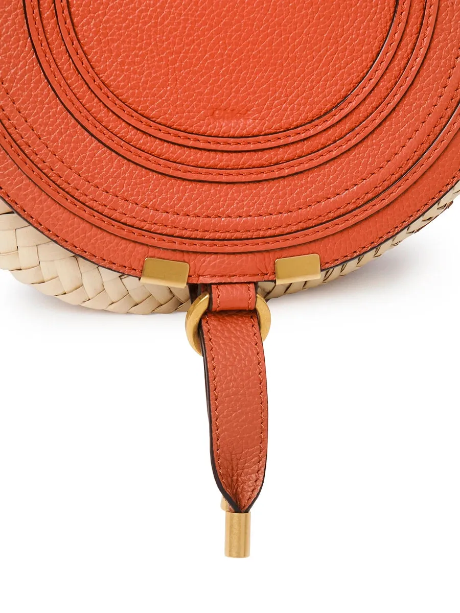 Small Marcie Crossbody Basket in Rusted Orange