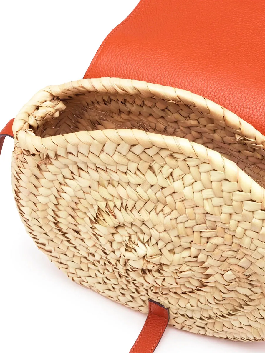 Small Marcie Crossbody Basket in Rusted Orange