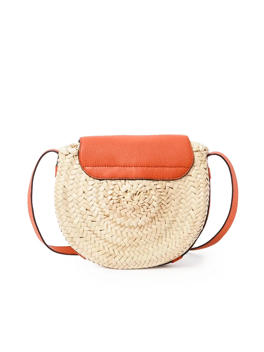 Small Marcie Crossbody Basket in Rusted Orange