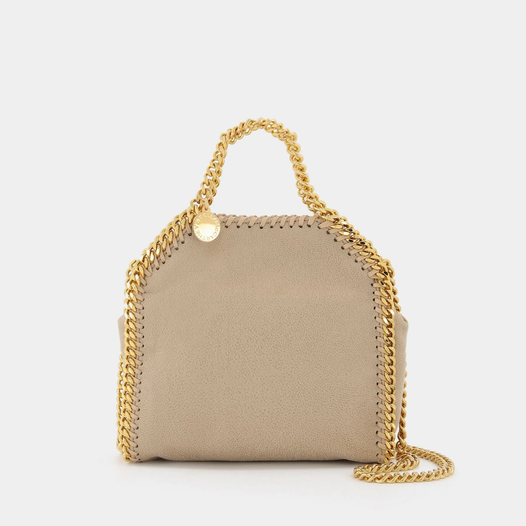 Stella McCartney  Falabella Tiny Tote in beige synthetic leather