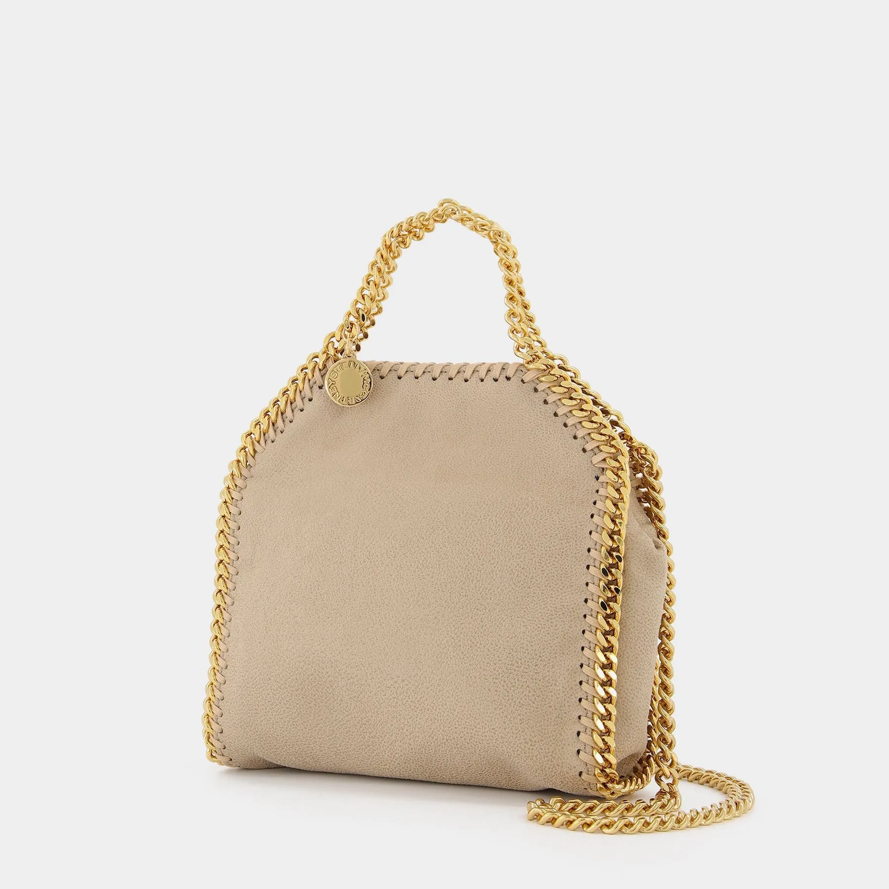 Stella McCartney  Falabella Tiny Tote in beige synthetic leather