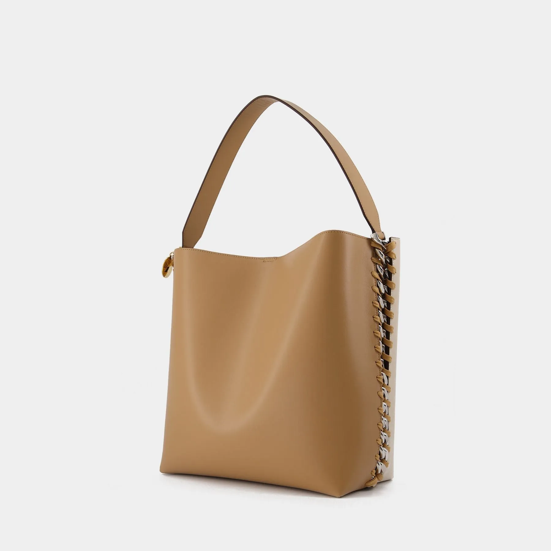 Stella McCartney  Frayme Tote in beige synthetic leather