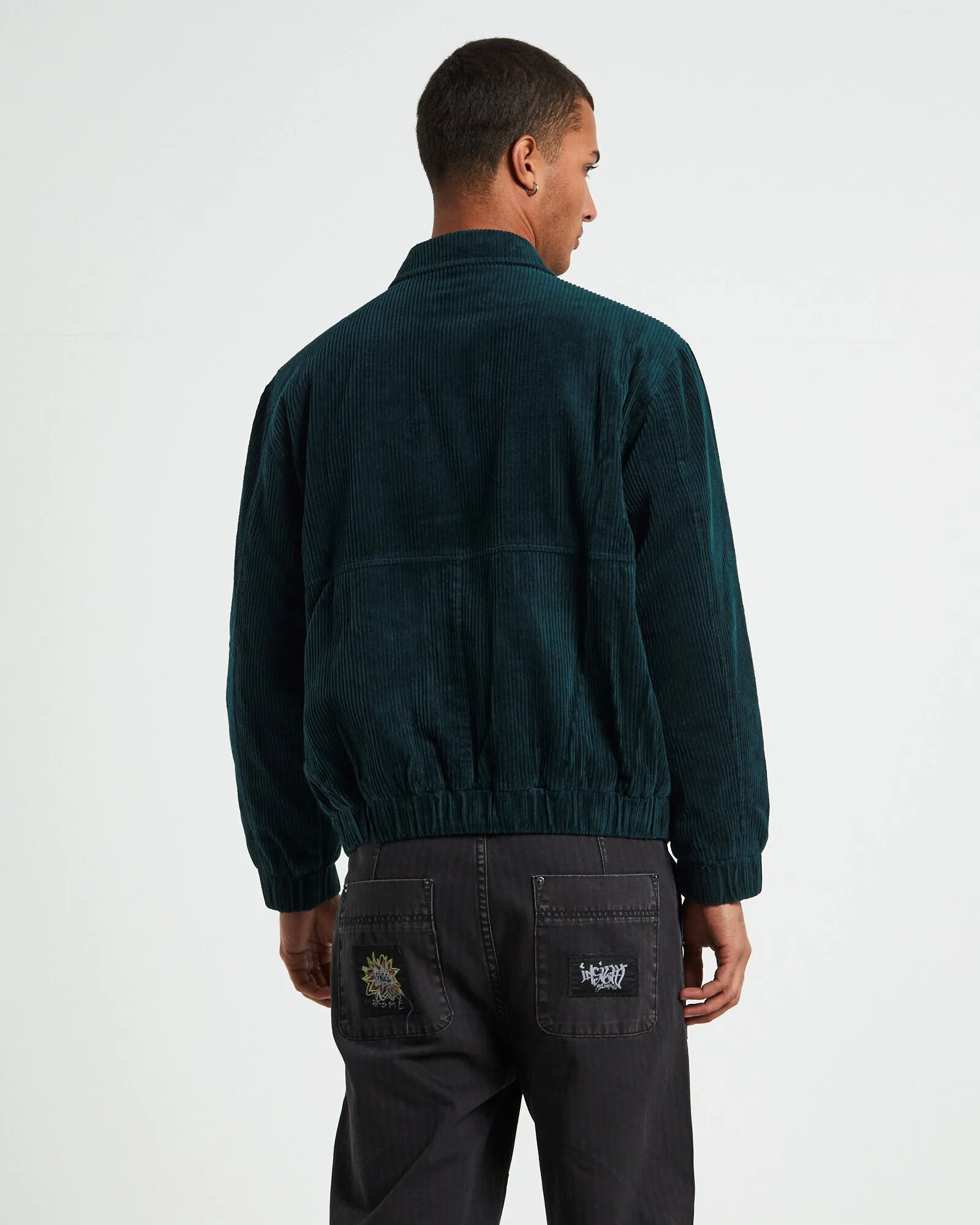 The Critical Slide Society Uptown Cord Jacket Pine Green