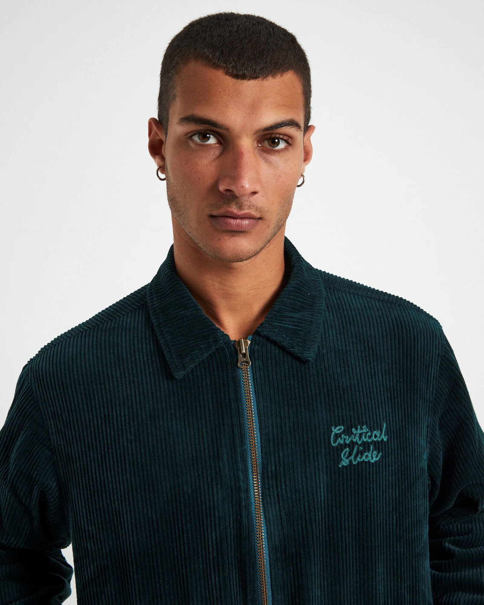 The Critical Slide Society Uptown Cord Jacket Pine Green