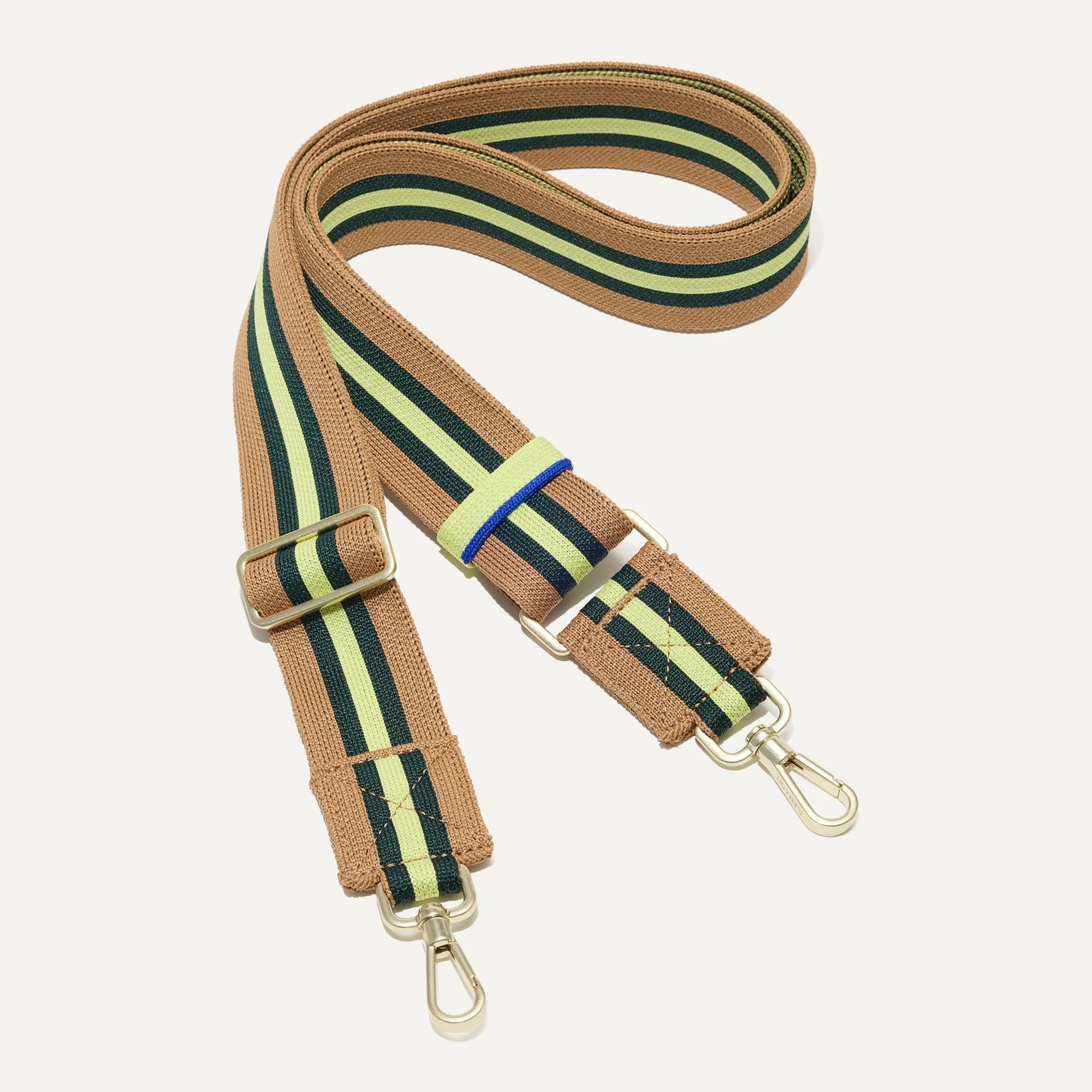 The Crossbody Strap in Neon Pine Stripe