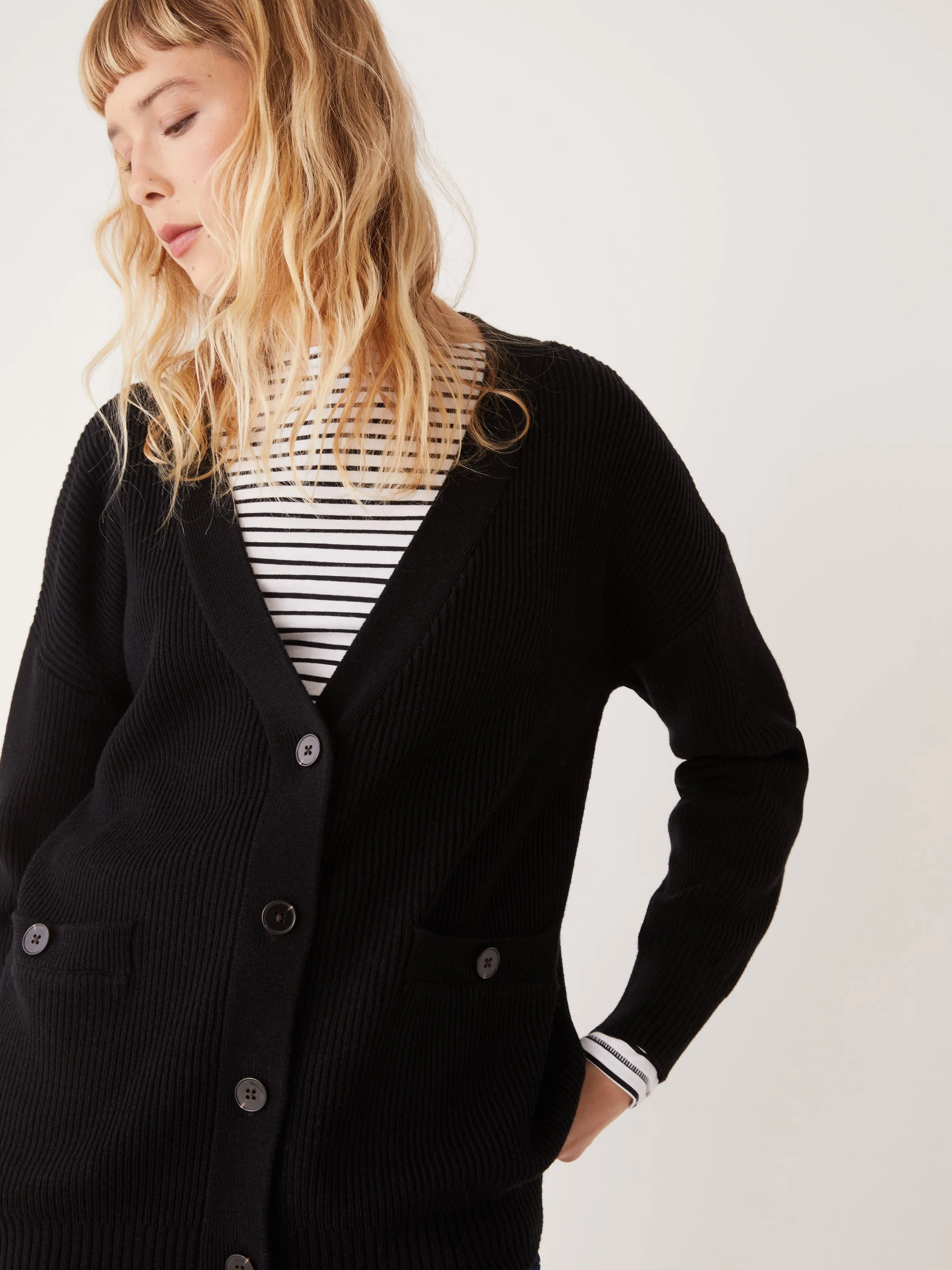 The Merino Wool Cardigan in Black