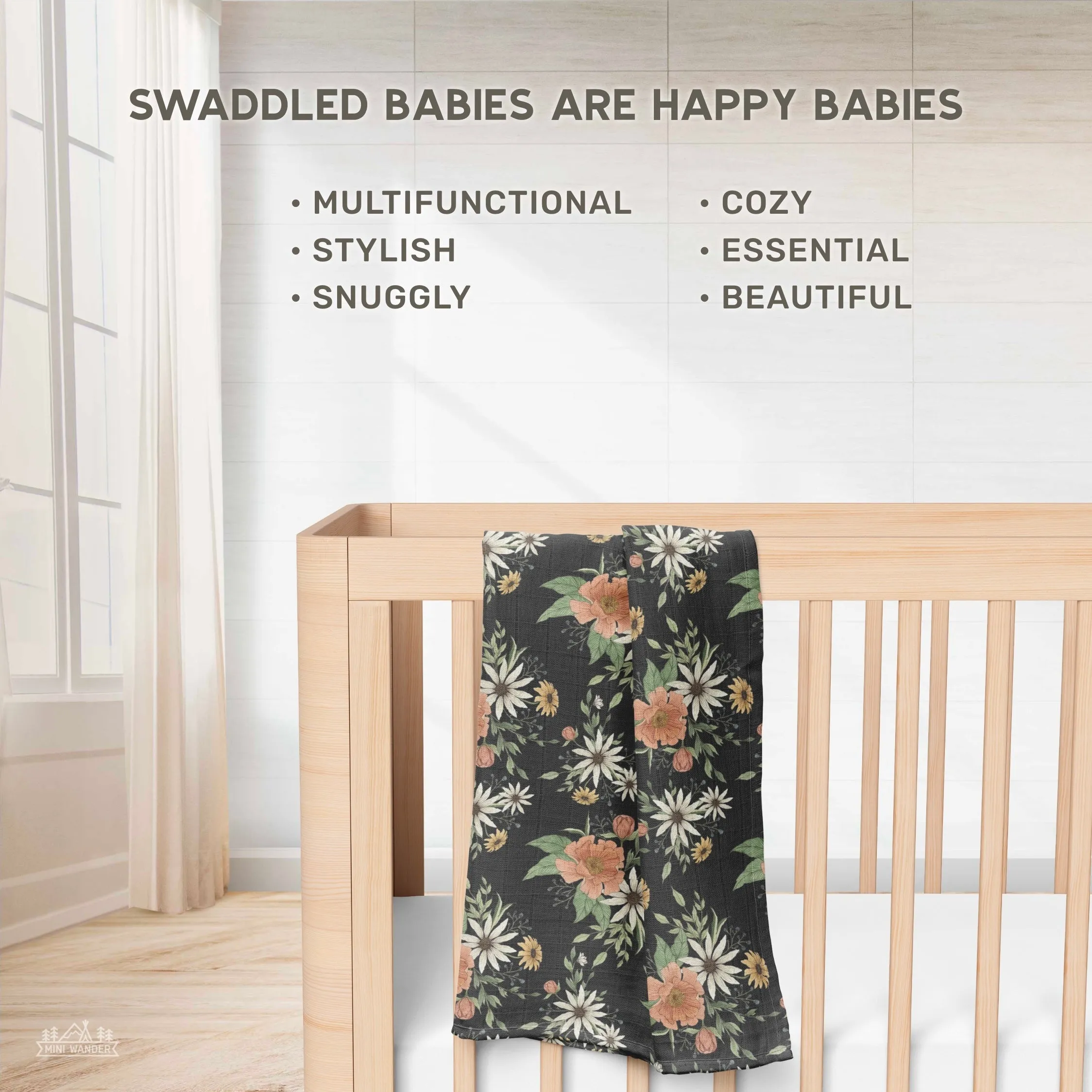 The Mini Wander Swaddle Blanket - Spring Blossom (Various)