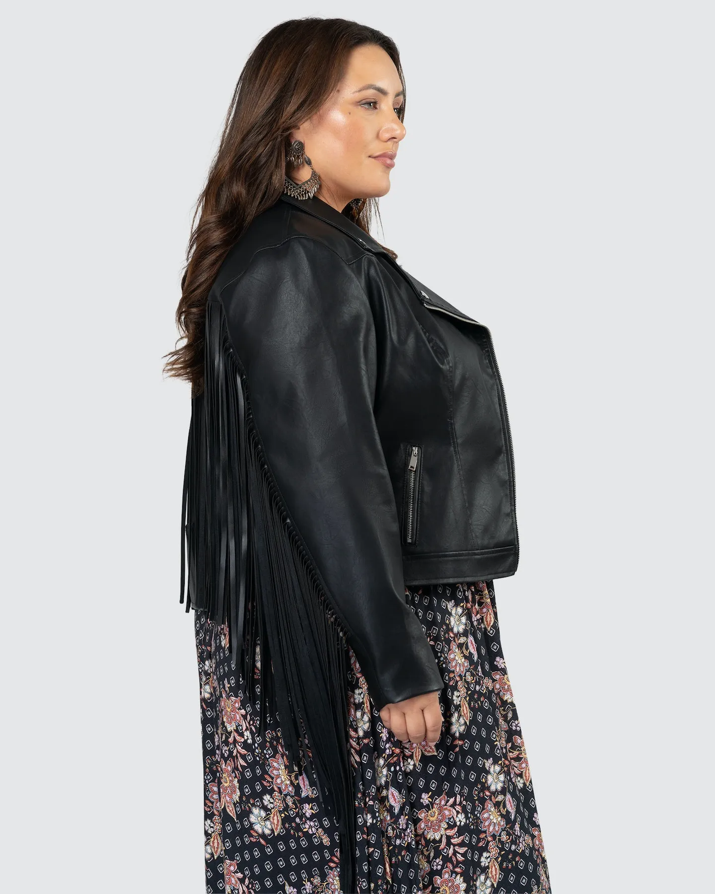 The Poetic Gypsy Star Dancer Fringe Pu Jacket - Black | SurfStitch