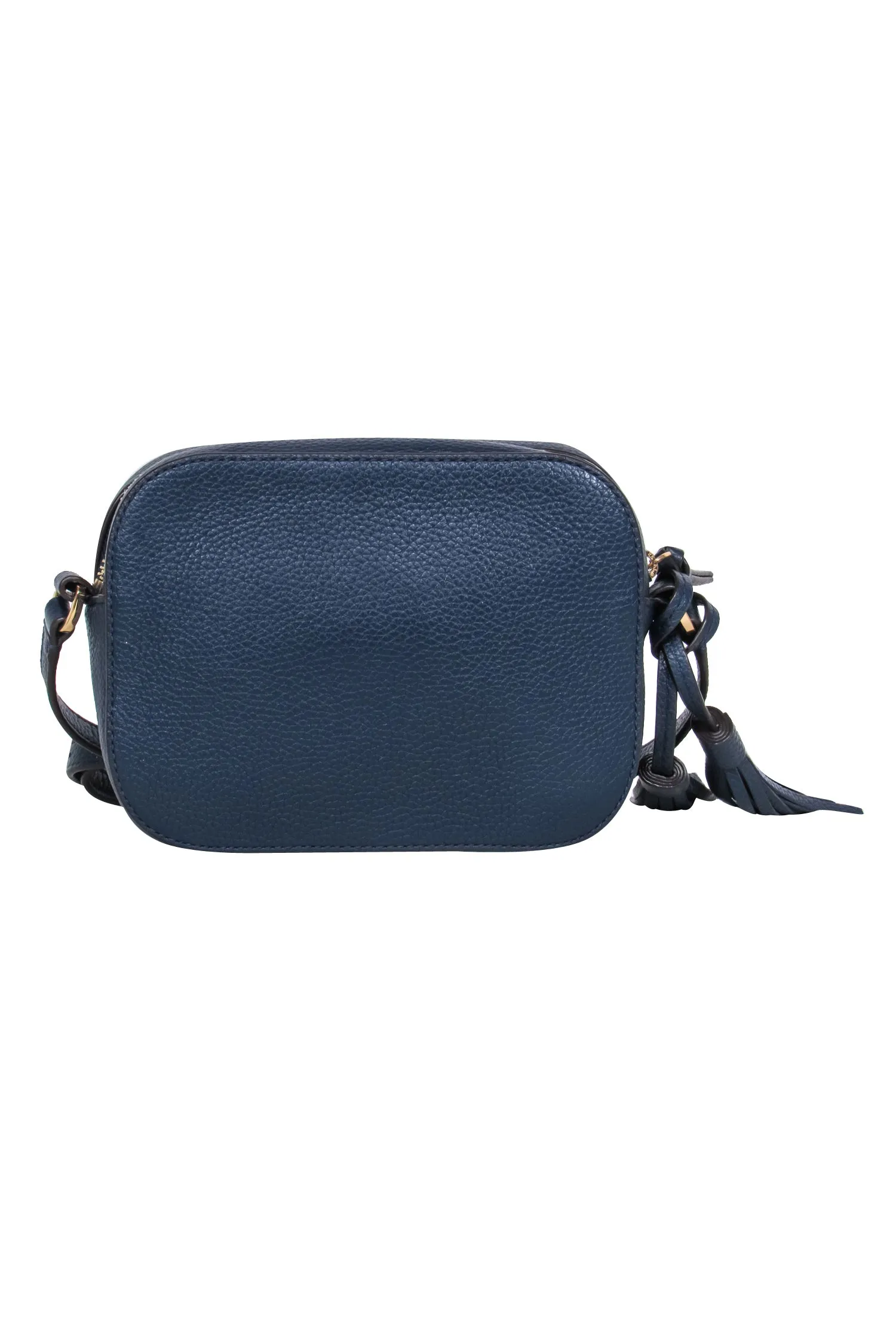 Tory Burch - Navy Pebbled Leather w/ Multi Fabric Front Crossbody