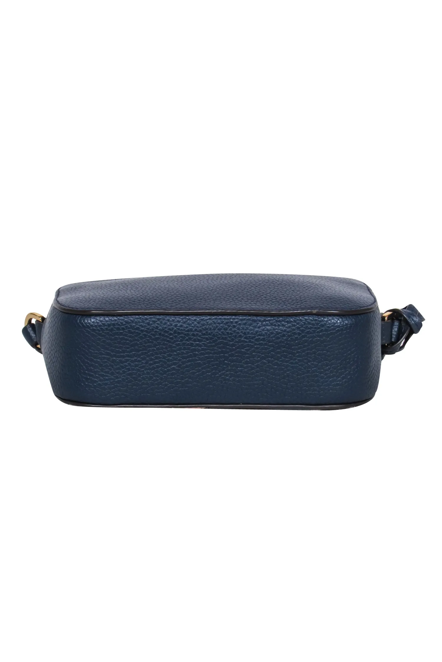 Tory Burch - Navy Pebbled Leather w/ Multi Fabric Front Crossbody