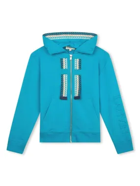 Turquoise Hoodie with Logo and \Curb\ Motif